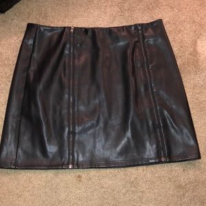 Black faux leather skirt